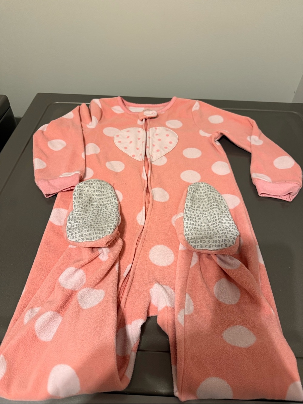 Carter's Pink Polka Dot Footed One-Piece